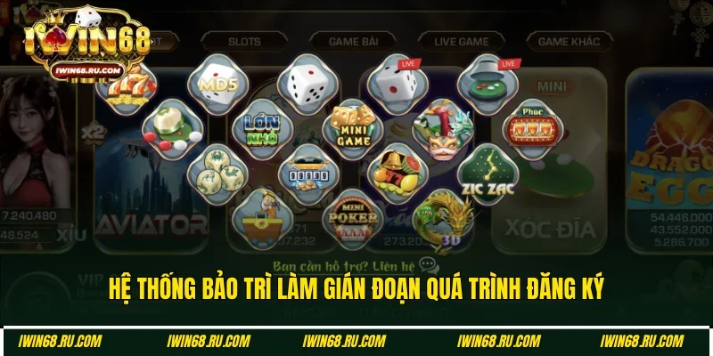 Lỗi đăng ký do gián đoạn hệ thống